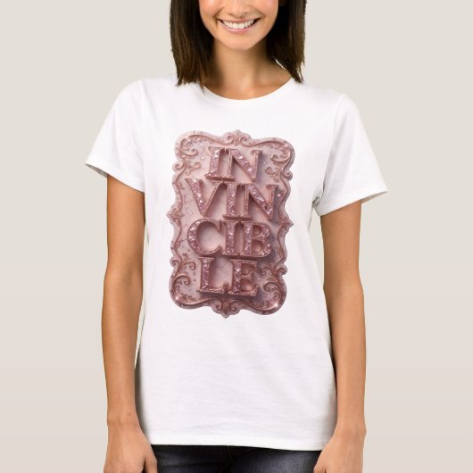 Scherpe Roze ONZICHTBARE Print T-shirt (Voorkant)