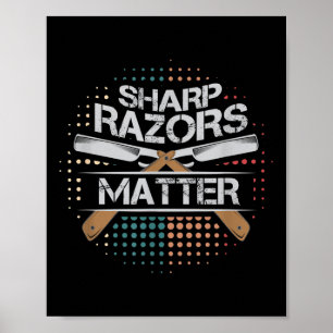 Scherpe scheermesjes Barbers Shop Scheercadeau Poster