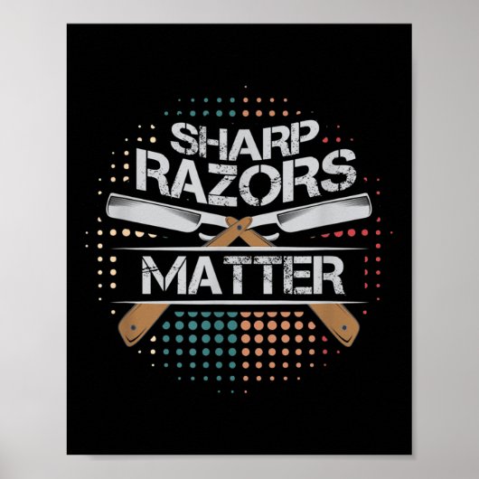 Scherpe scheermesjes Barbers Shop Scheercadeau Poster (Voorkant)