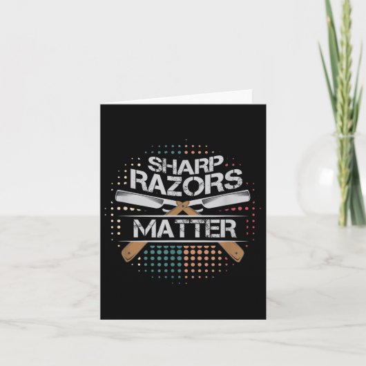 Scherpe Scheermessen Kapperszaak Scheer Cadeau Kaart (Voorkant)