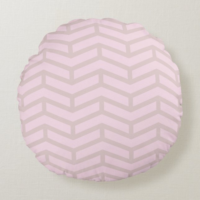 Scherpe scherpe tegengestelde pijlen Chevron roze  Rond Kussen (Voorkant)