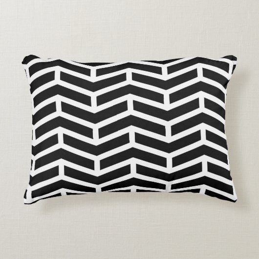 Scherpe scherpe tegengestelde pijlen Chevron zwart Accent Kussen (Voorkant)