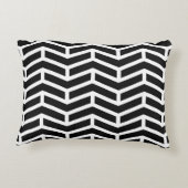 Scherpe scherpe tegengestelde pijlen Chevron zwart Accent Kussen (Achterkant)