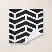 Scherpe scherpe tegengestelde pijlen Chevron zwart Bad Handdoek (Wasdoekje)