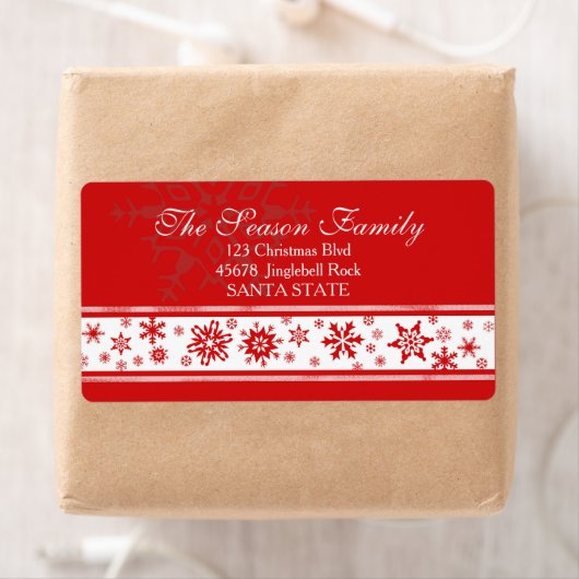Scherpe Sneeuwvlok Kerst Adreslabel Etiket (Insitu)