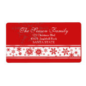 Scherpe Sneeuwvlok Kerst Adreslabel Etiket (Voorkant)