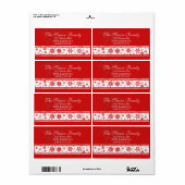 Scherpe Sneeuwvlok Kerst Adreslabel Etiket (Full Sheet)