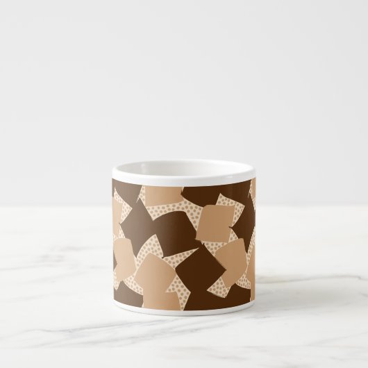 Scherpe Start: Abstracte Geometrische Zonsondergan Espresso Kop (Voorkant)
