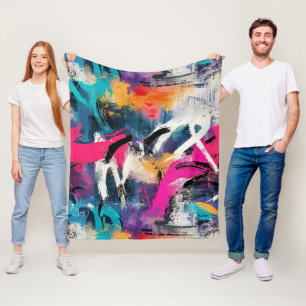 Scherpe stedelijke graffiti met levendige kleurspa fleece deken