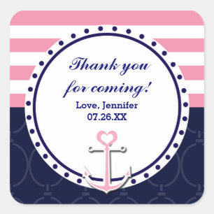 Scherpe sticker met anker in marine roze