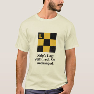 Scherpe T-shirt met scheepssignaalvlag L   Grappig