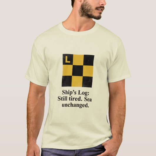 Scherpe T-shirt met scheepssignaalvlag L | Grappig (Voorkant)