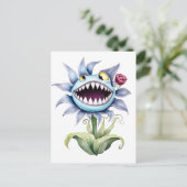 Scherpe tanden Monster Bloem Briefkaart (Staand voorkant)