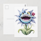 Scherpe tanden Monster Bloem Briefkaart (Voorkant / Achterkant)