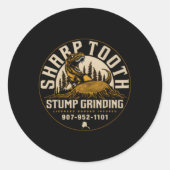 Scherpe tandstomp slijpen ronde sticker (Voorkant)