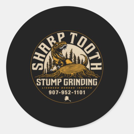 Scherpe tandstomp slijpen ronde sticker (Voorkant)