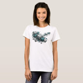 Scherpe Teal ABSTRACTE KUNST Ontwerp T-shirt (Voorkant volledig)
