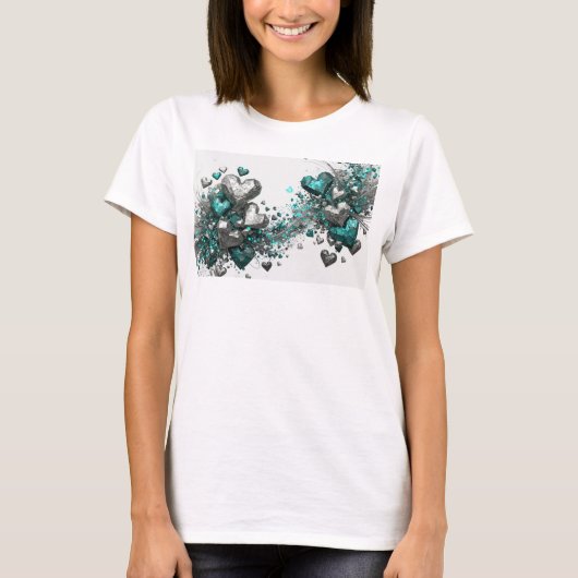 Scherpe Teal EERLIJKE LIEFDE Custom T-shirt (Voorkant)