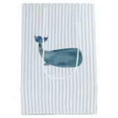 Scherpe Walvis Blauwe Streep Preppy Medium Cadeauzakje (Achterkant)