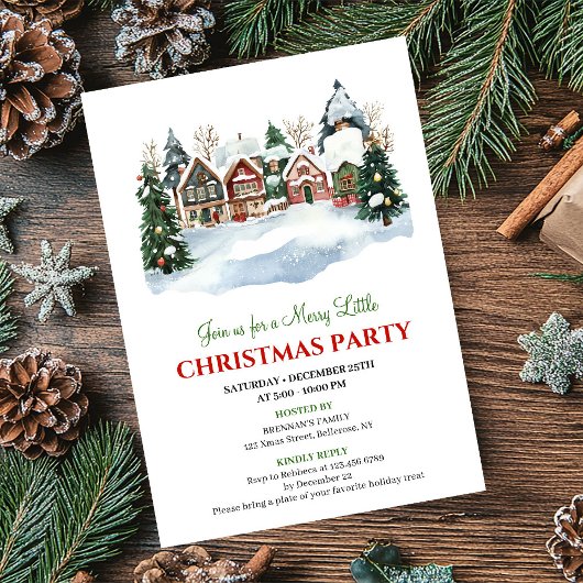 Scherpe watercolor winter scène Kerstfeest Kaart