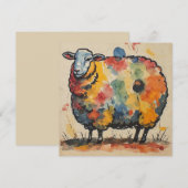 Scherpe Waterverf Schapen Schilderij Save The Date (Voorkant / Achterkant)