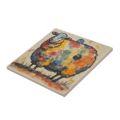Scherpe Waterverf Schapen Schilderij Tegeltje (Zijkant)