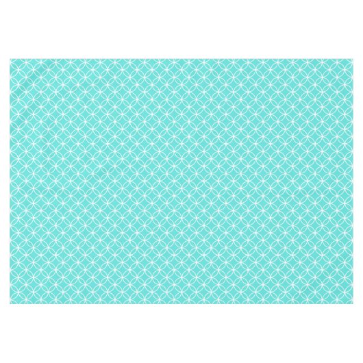 Scherpe witte doorsnede cirkels op blauwgroen zeeb tafelkleed (Voorkant (Horizontaal))