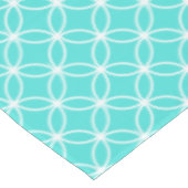 Scherpe witte doorsnede cirkels op blauwgroen zeeb tafelkleed (Gekanteld)