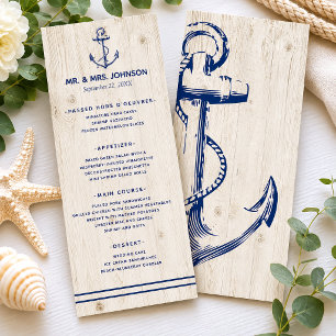 Scherpe Zeeanker Houten Bruiloft Menu