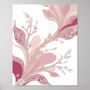 Scherpe Zilveren ABSTRACTE KUNST Artistiek Motief Poster