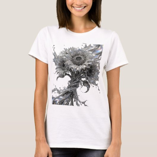Scherpe Zilveren ABSTRACTE KUNST Custom T-shirt v2 (Voorkant)