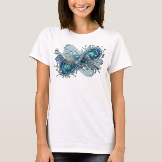 Scherpe Zilveren ABSTRACTE KUNST Design T-shirt (Voorkant)