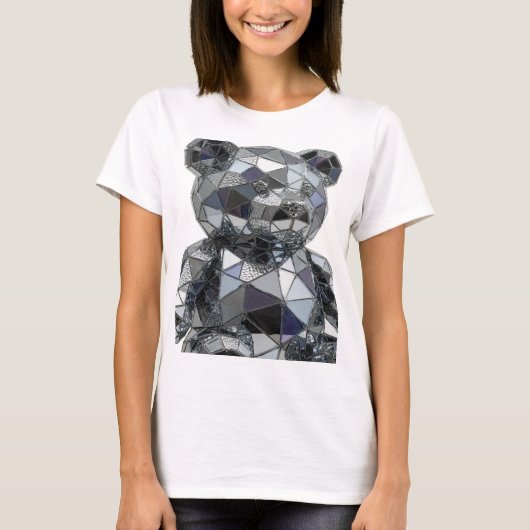 Scherpe Zilveren ABSTRACTE KUNST Ontwerp v2 T-shirt (Voorkant)