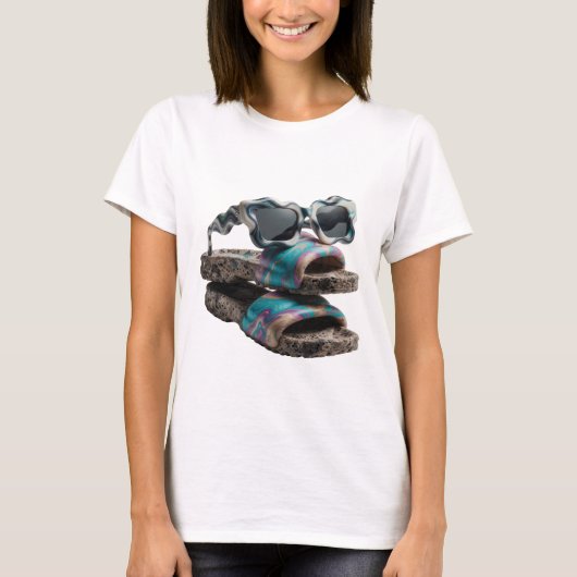 Scherpe Zilveren ABSTRACTE KUNST Ontwerp v2 T-shirt (Voorkant)