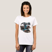 Scherpe Zilveren ABSTRACTE KUNST Ontwerp v2 T-shirt (Voorkant volledig)
