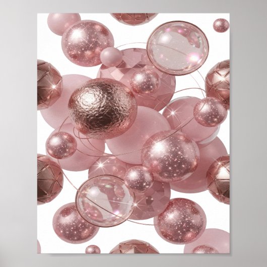 Scherpe Zilveren ABSTRACTE KUNST Poster (Voorkant)