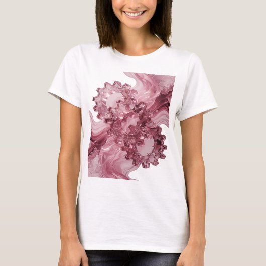 Scherpe Zilveren ABSTRACTE KUNST Statement Design T-shirt (Voorkant)