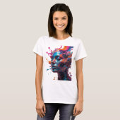 Scherpe Zilveren ABSTRACTE KUNST Statement T-shirt (Voorkant volledig)