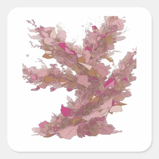 Scherpe Zilveren Abstracte Sticker Afdruk (Voorkant)