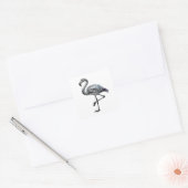 Scherpe Zilveren Abstracte Vierkante Sticker (Envelop)