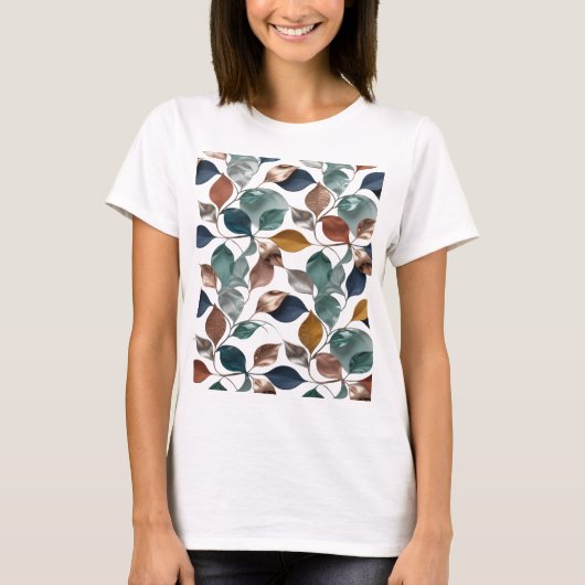 Scherpe Zilveren BLAADJES Statement Ontwerp T-shirt (Voorkant)