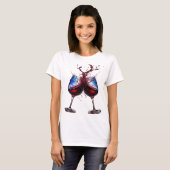 Scherpe Zilveren CHEERS Tekst Ontwerp T-shirt (Voorkant volledig)