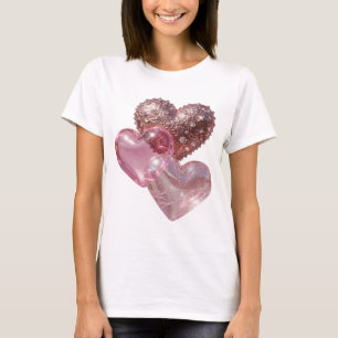 Scherpe Zilveren DRIE HARTEN Grafische T-shirt