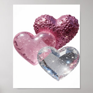 Scherpe Zilveren DRIE HARTEN v2 Poster