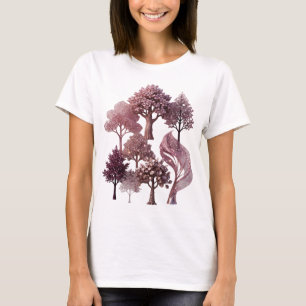 Scherpe Zilveren EDELGESTEENTE BOMEN T-shirt