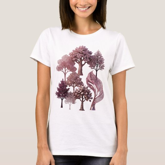Scherpe Zilveren EDELGESTEENTE BOMEN T-shirt (Voorkant)