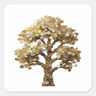 Scherpe Zilveren GELD BOOM Cadeau Sticker