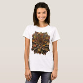 Scherpe Zilveren HERFSTBLADEREN Print T-shirt (Voorkant volledig)