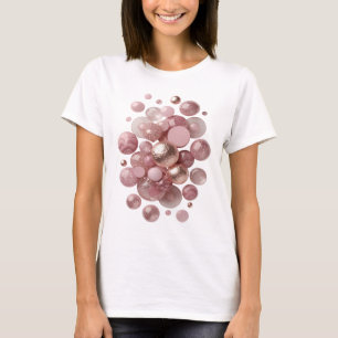Scherpe Zilveren ROZE BALEN EN STERREN Grafische T T-shirt