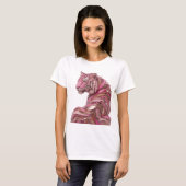 Scherpe Zilveren ROZE TIJGER Stout Ontwerp T-shirt (Voorkant volledig)